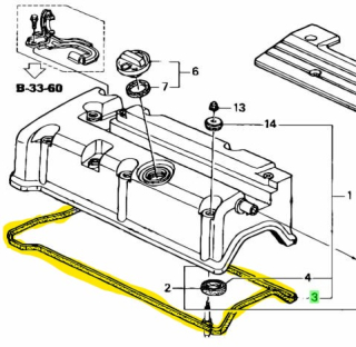TĚSNĚNÍ VÍKA VENTILŮ K20 K24 12341-RTA-000